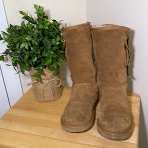 UGG Chestnut Tall Retro Zip Up Cargo Boots